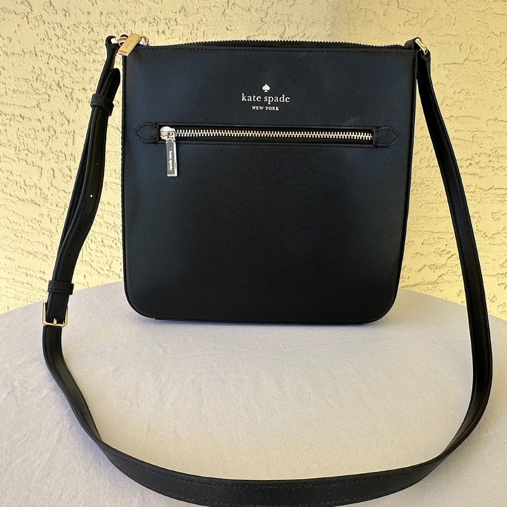 kate spade Black Saffiano Crossbody with Gold Hardware